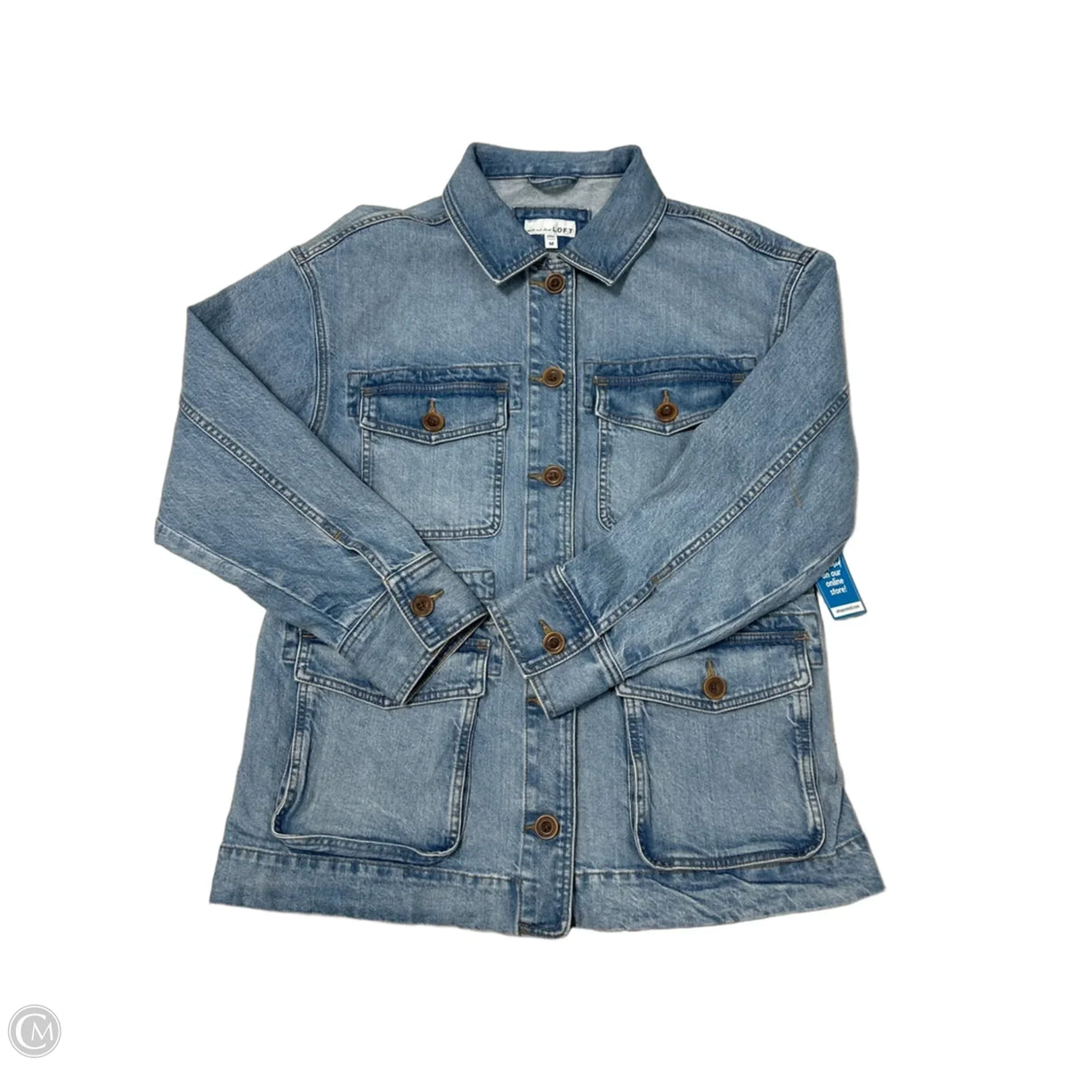 Jacket Denim By Loft In Blue Denim, Size: M