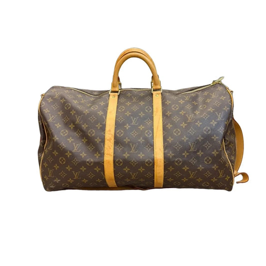 Louis Vuitton Keepall Bandouliere 55 Luxury Duffle Bag in Brown