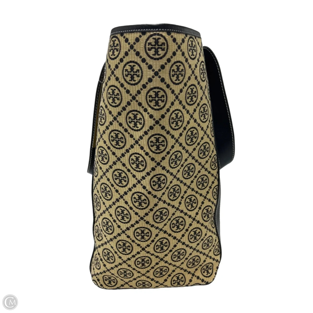New! Tory Burch T Monogram Raffia Designer Tote in Multicolored