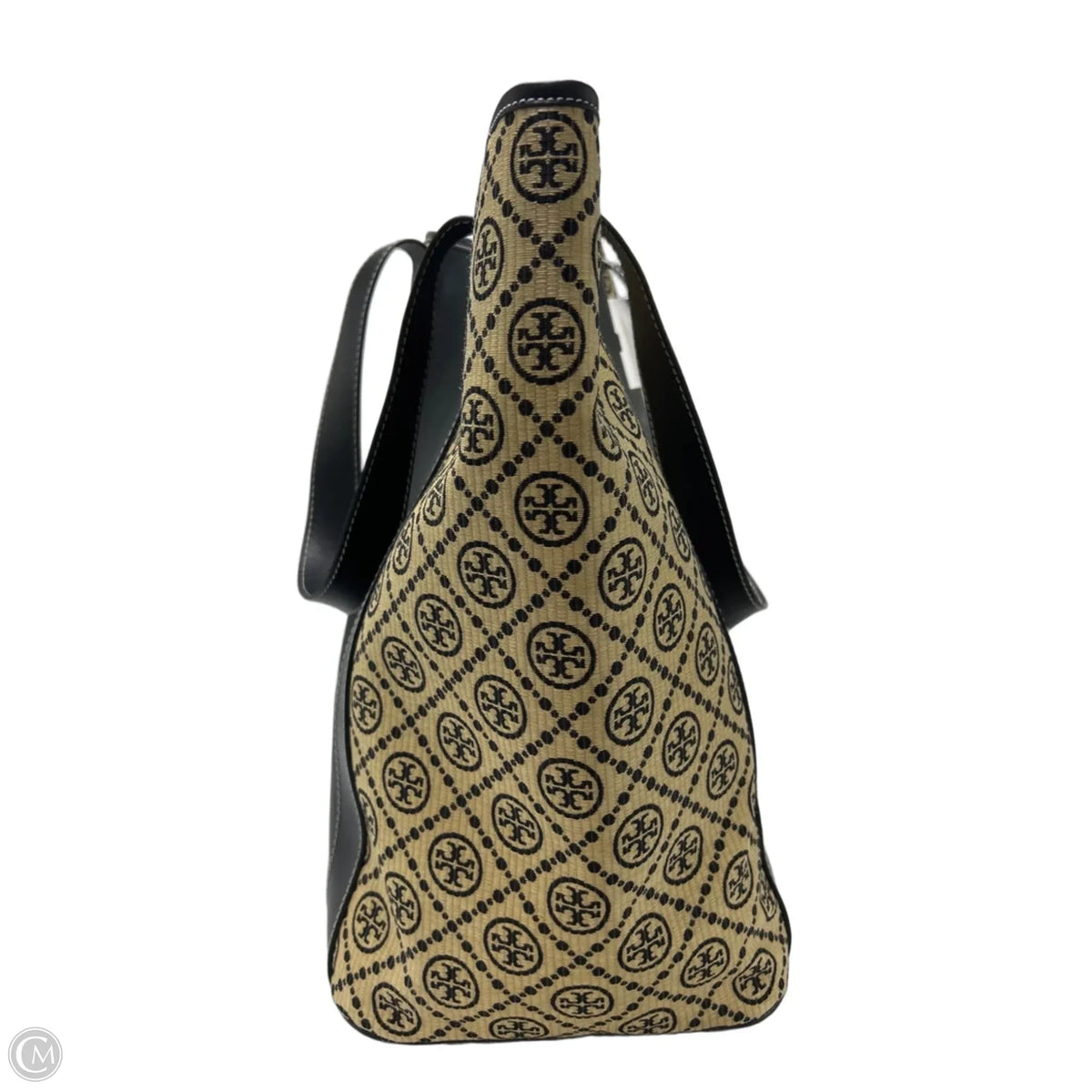 New! Tory Burch T Monogram Raffia Designer Tote in Multicolored