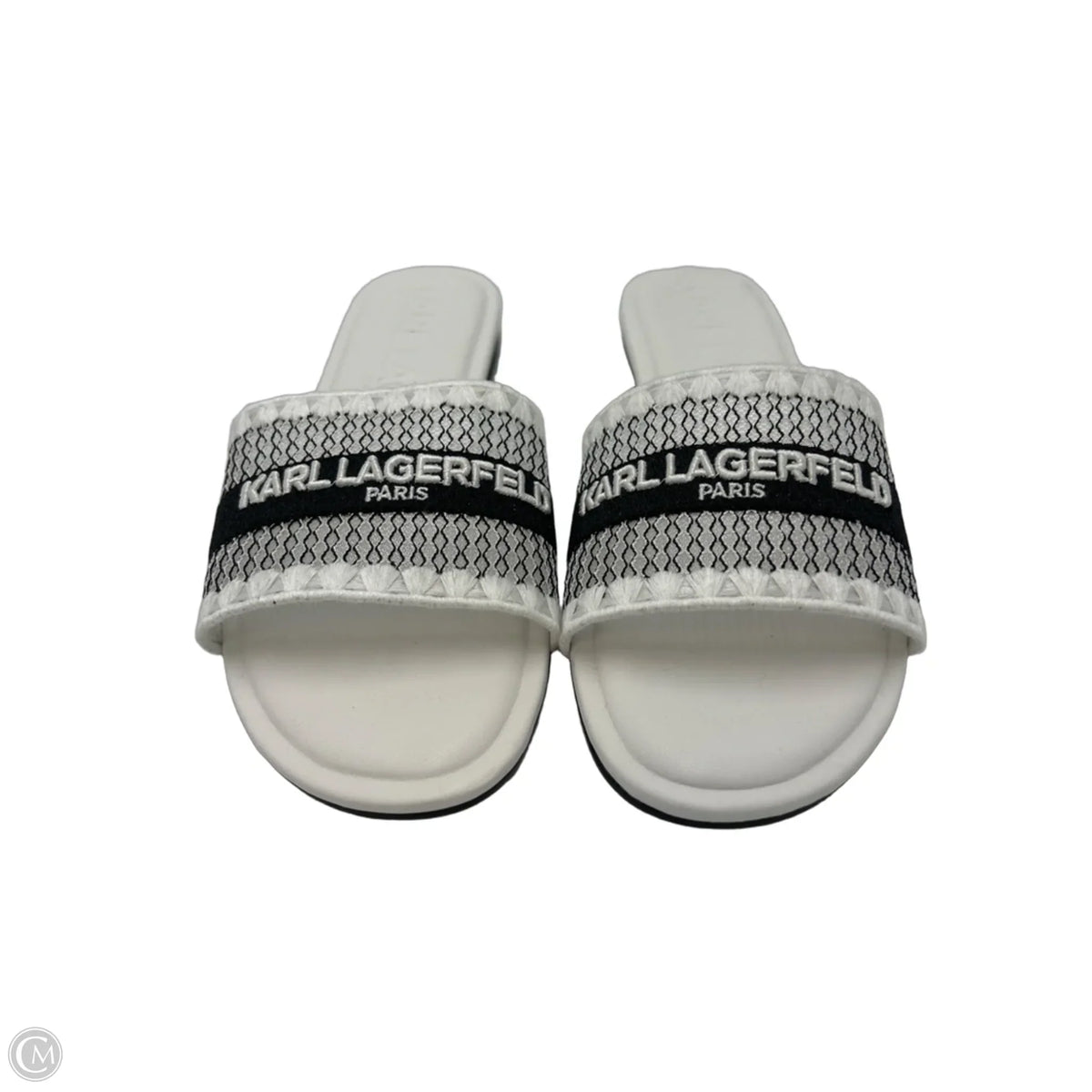 Karl Lagerfeld Designer Sandals in White, Size 9