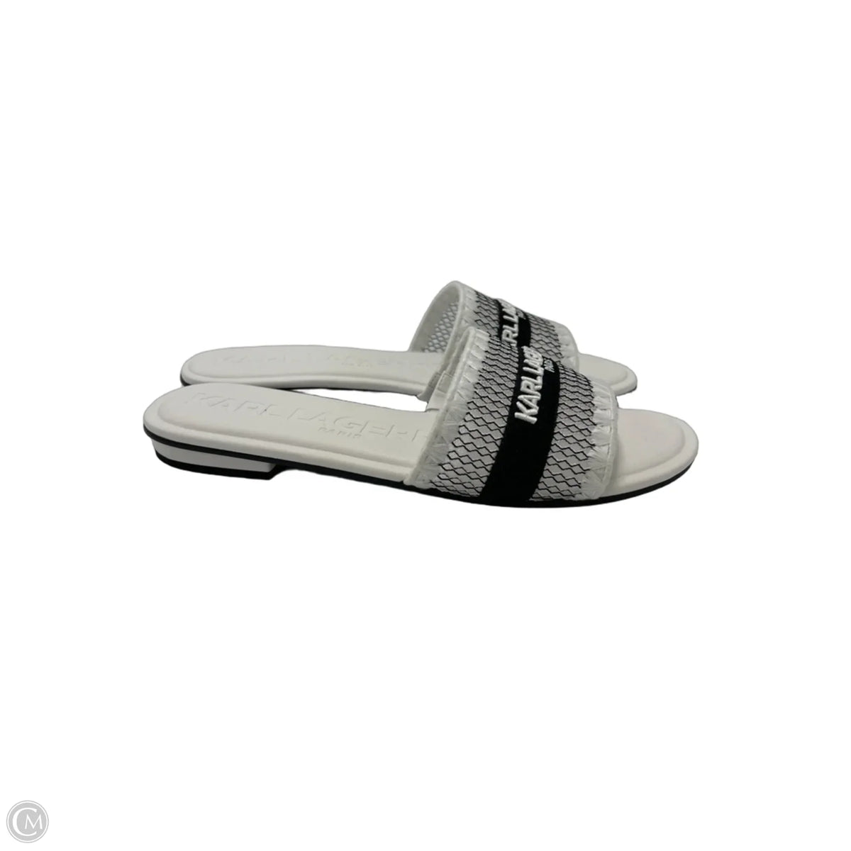 Karl Lagerfeld Designer Sandals in White, Size 9
