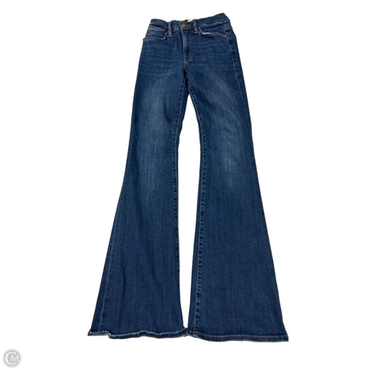 Frame Le High Flare Jeans in Blue, Size 0