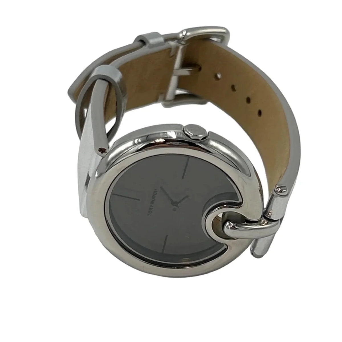 Tory Burch 36mm Silver Pierced-Strap Designer Watch in Silver
