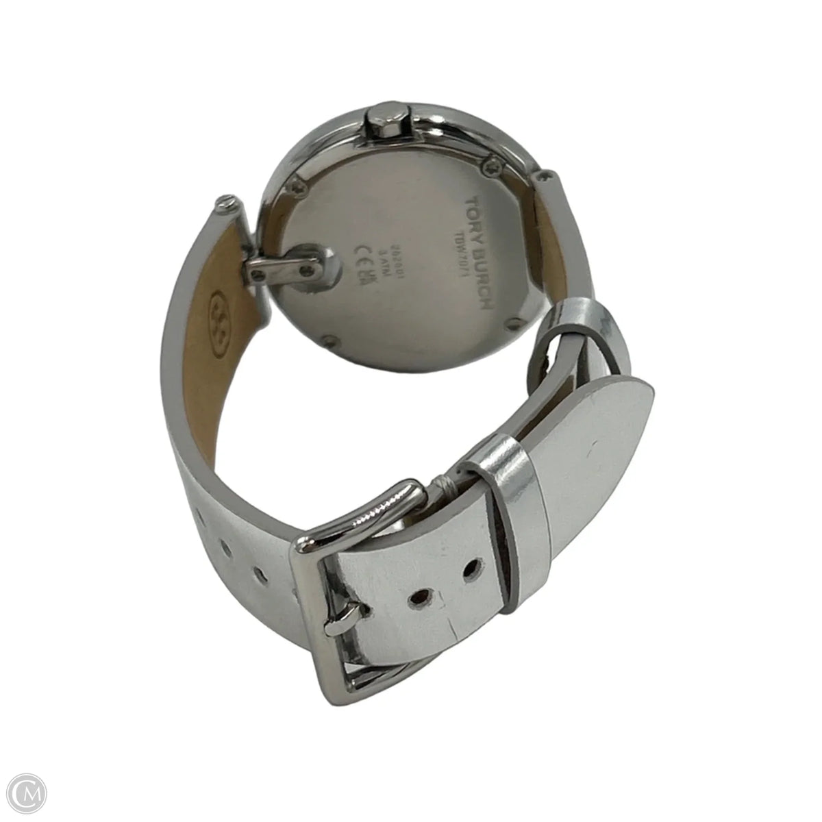 Tory Burch 36mm Silver Pierced-Strap Designer Watch in Silver