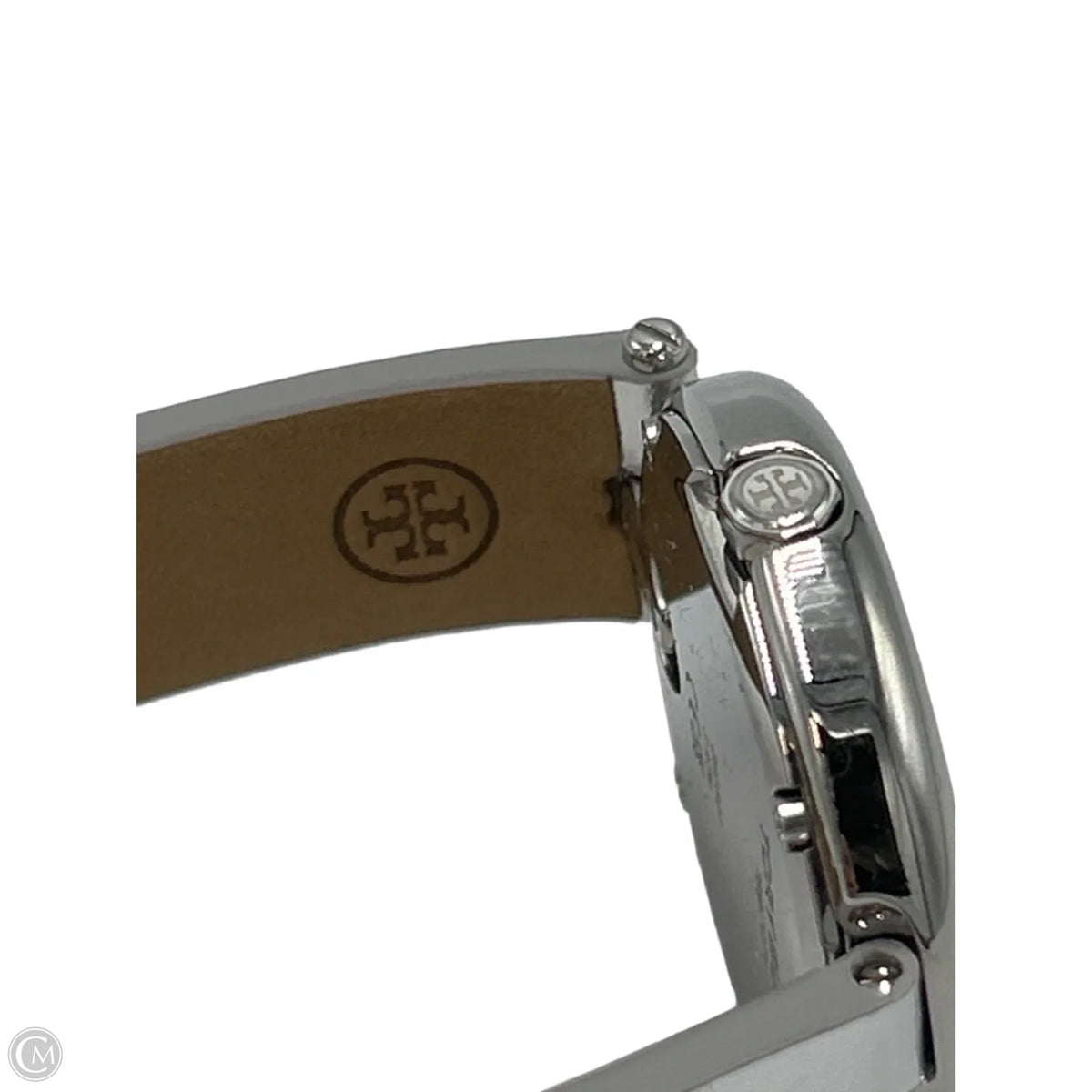 Tory Burch 36mm Silver Pierced-Strap Designer Watch in Silver