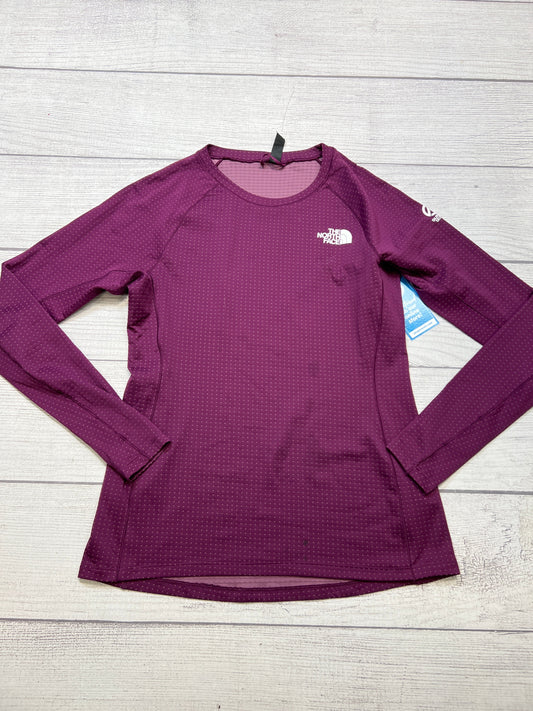 Athletic Top Long Sleeve Collar By The North Face In Purple, Size: M