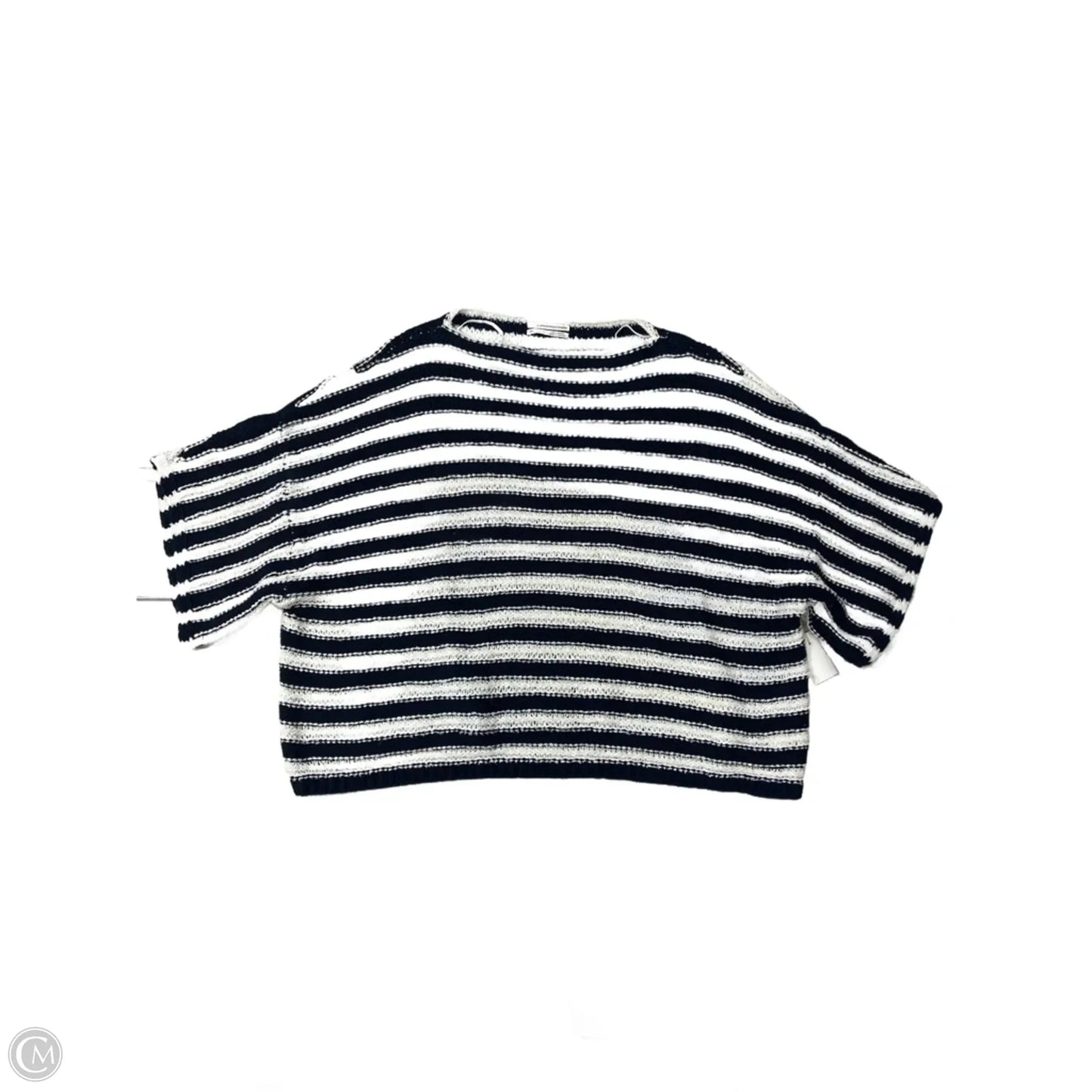 Top Short Sleeve By Anthropologie In Blue & White, Size: Xs