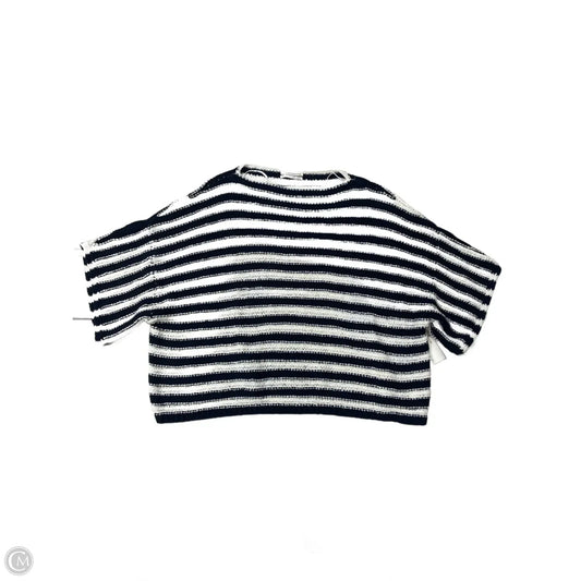 Top Short Sleeve By Anthropologie In Blue & White, Size: Xs