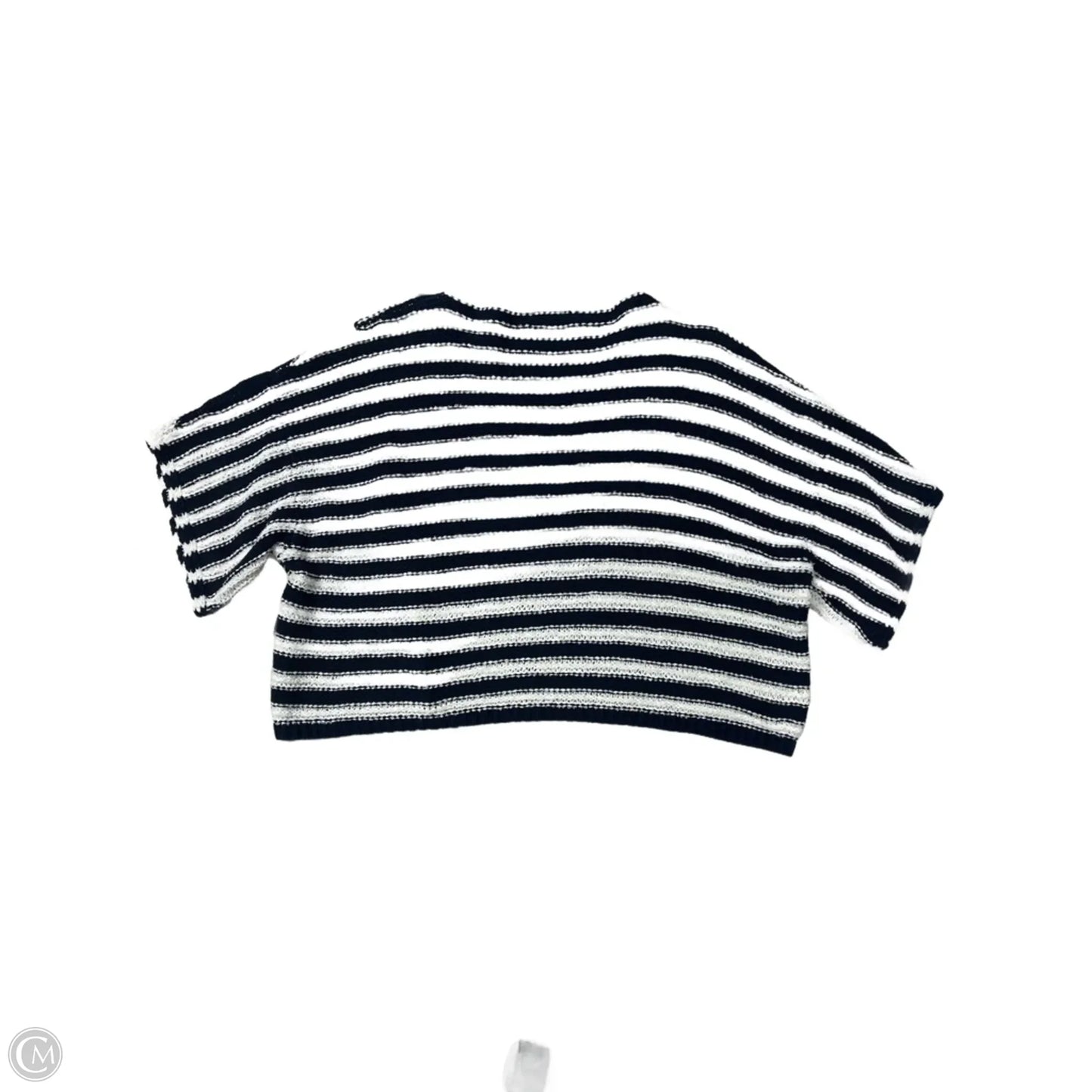 Top Short Sleeve By Anthropologie In Blue & White, Size: Xs