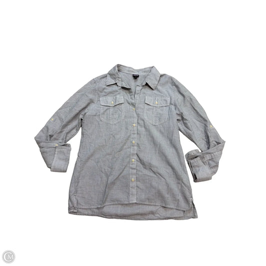 Blouse Long Sleeve By Patagonia In Striped Pattern, Size: M