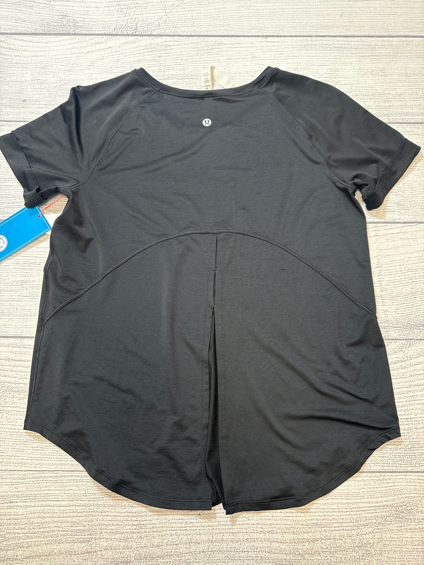 Athletic Top Short Sleeve By Lululemon In Black, Size: 4