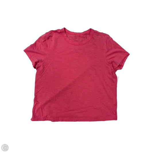 Athletic Top Short Sleeve By Lululemon In Pink, Size: S