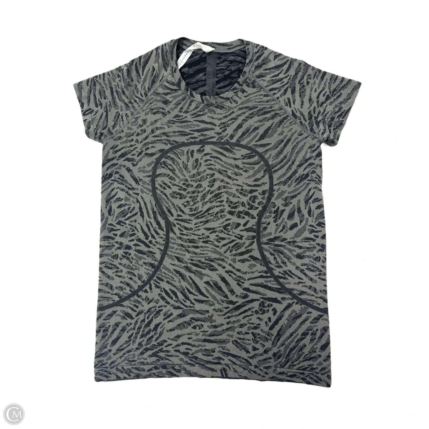 Athletic Top Short Sleeve By Lululemon In Black, Size: 12