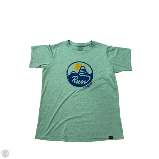 Athletic Top Short Sleeve By Patagonia In Green, Size: L