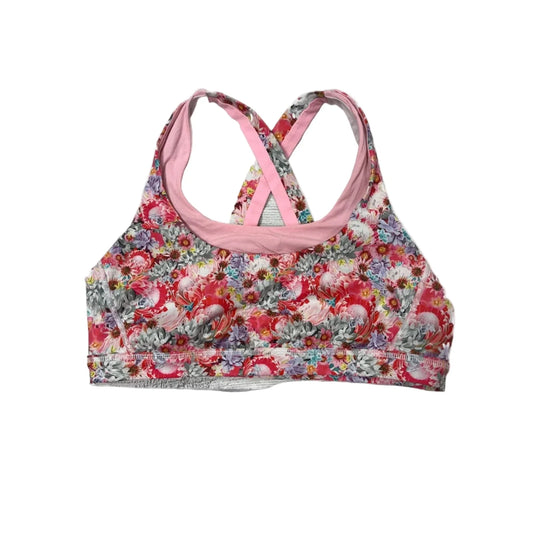 Athletic Bra By Lululemon In Floral Print, Size: L