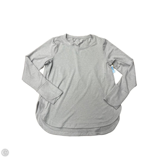 Athletic Top Long Sleeve Collar By Athleta In Grey, Size: L