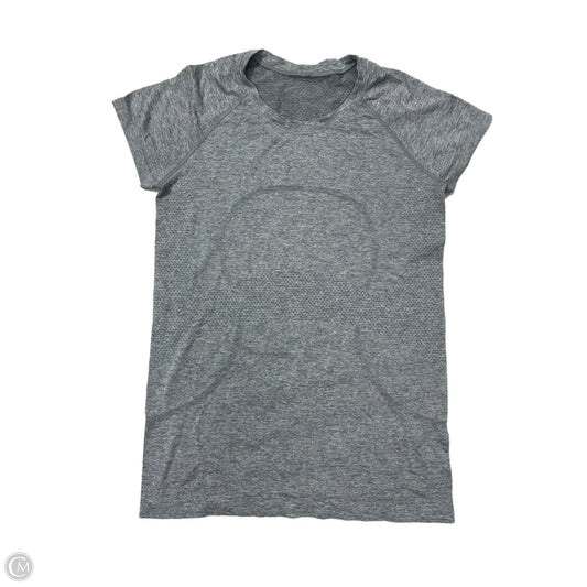 Athletic Top Short Sleeve By Lululemon In Grey, Size: 8