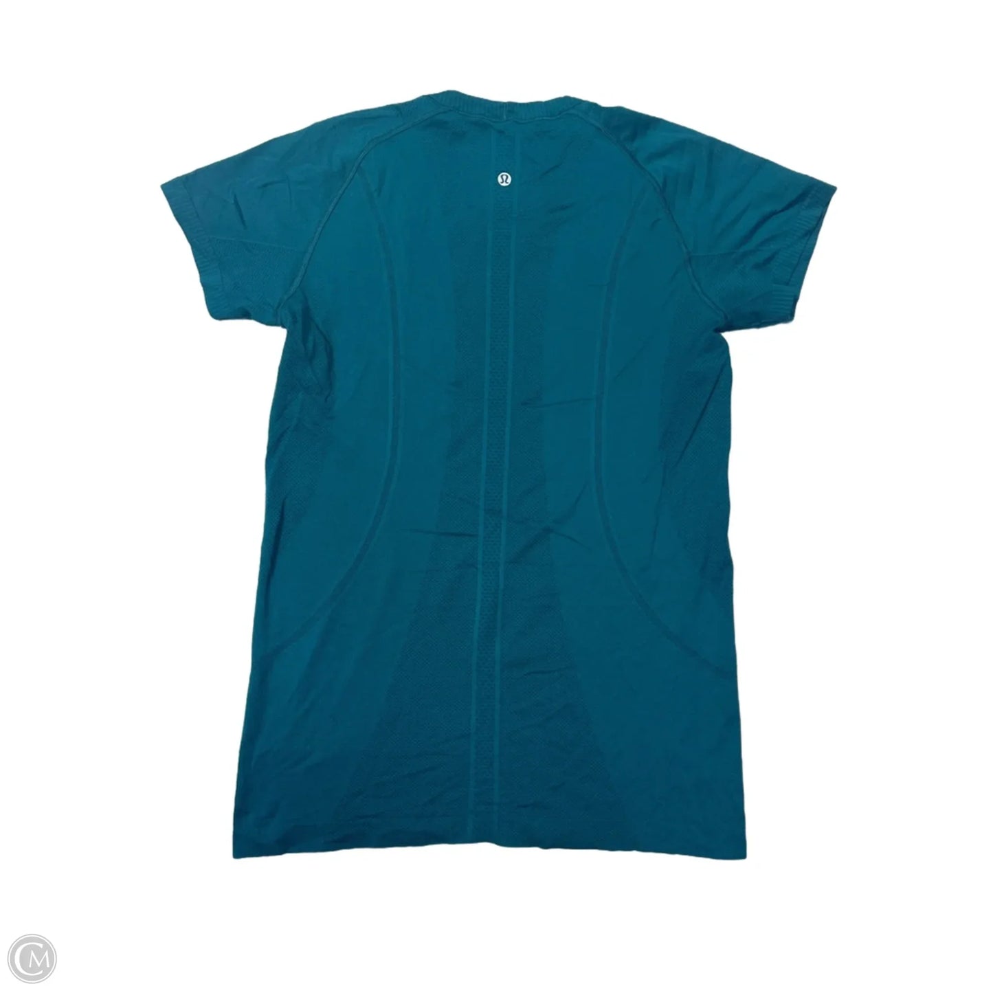 Athletic Top Short Sleeve By Lululemon In Teal, Size: 12