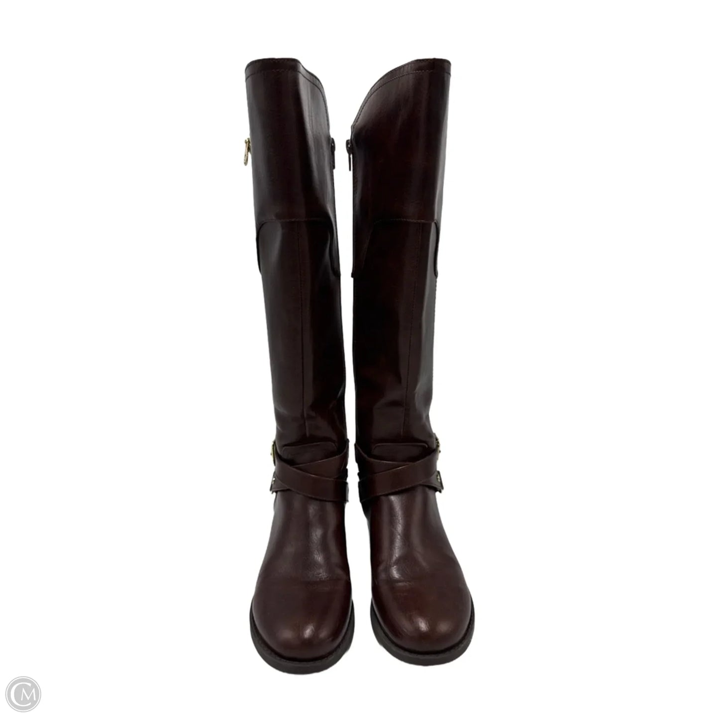 Boots Mid-calf Heels By Guess In Brown, Size: 7.5