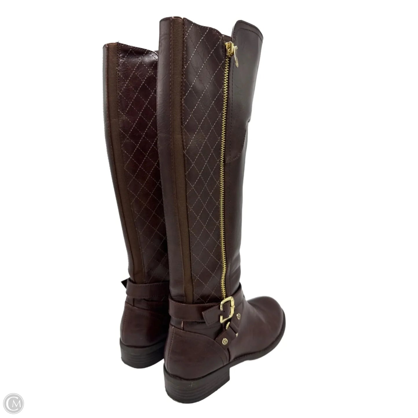 Boots Mid-calf Heels By Guess In Brown, Size: 7.5