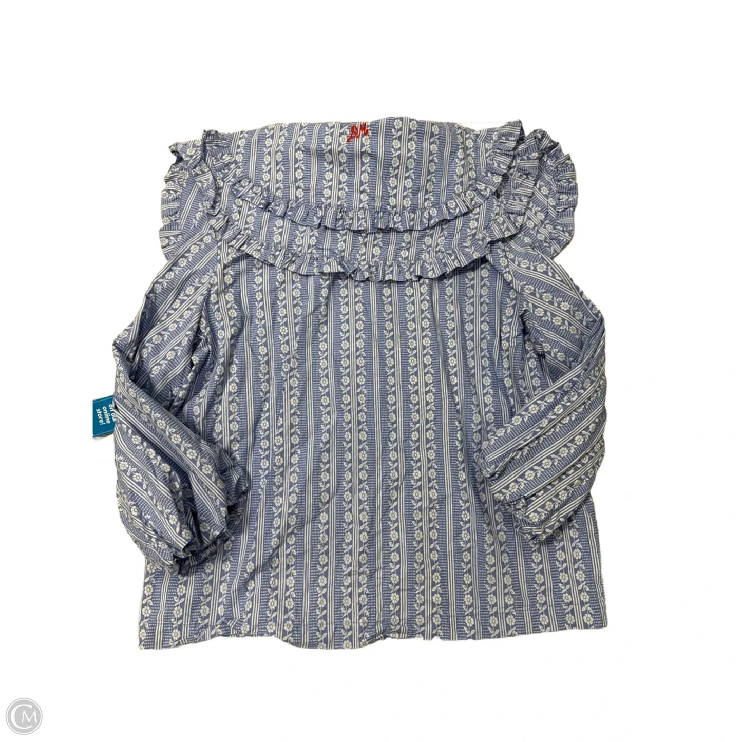 Top Long Sleeve By Damson Madder In Blue, Size: 12