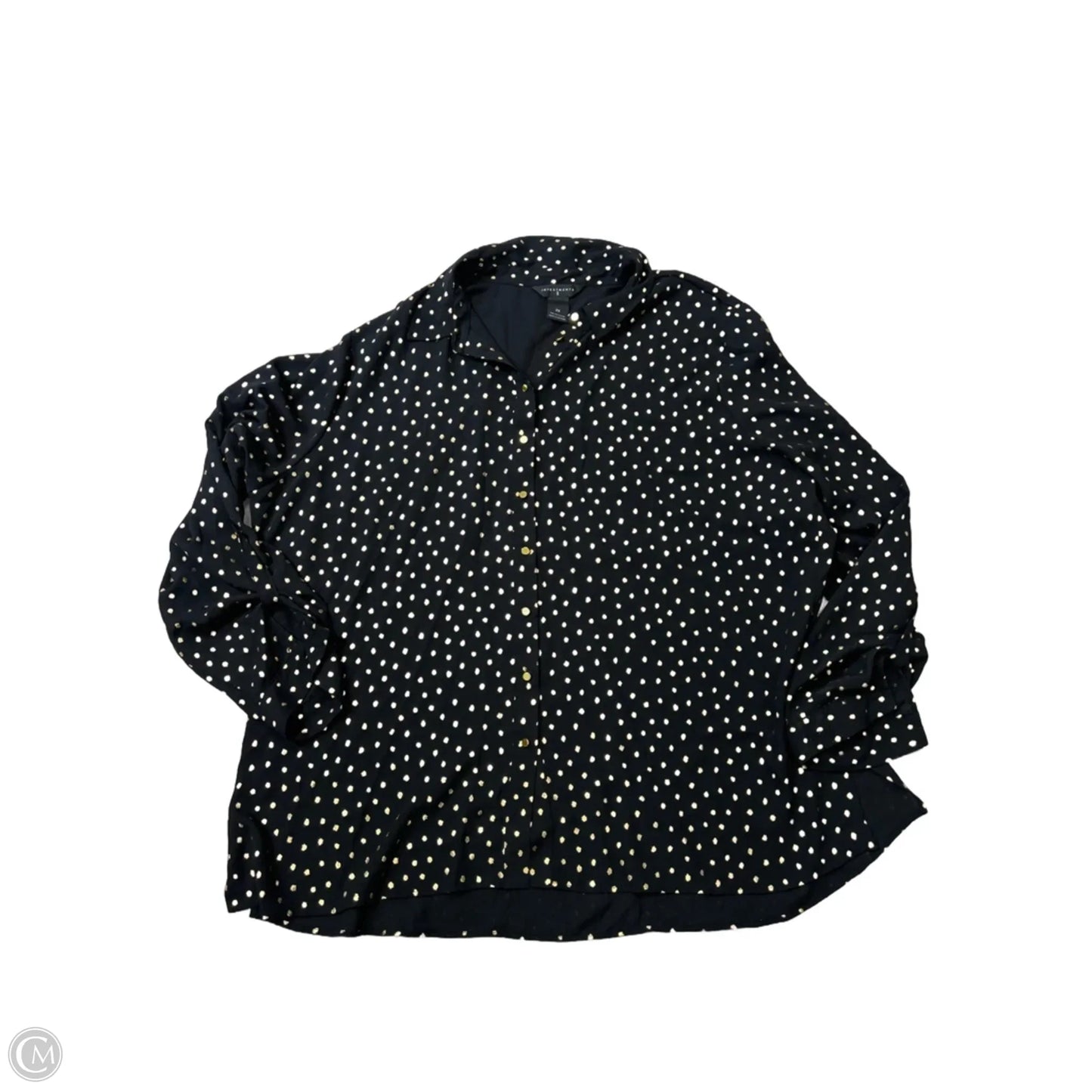 Top Long Sleeve By Investments In Black, Size: 2x