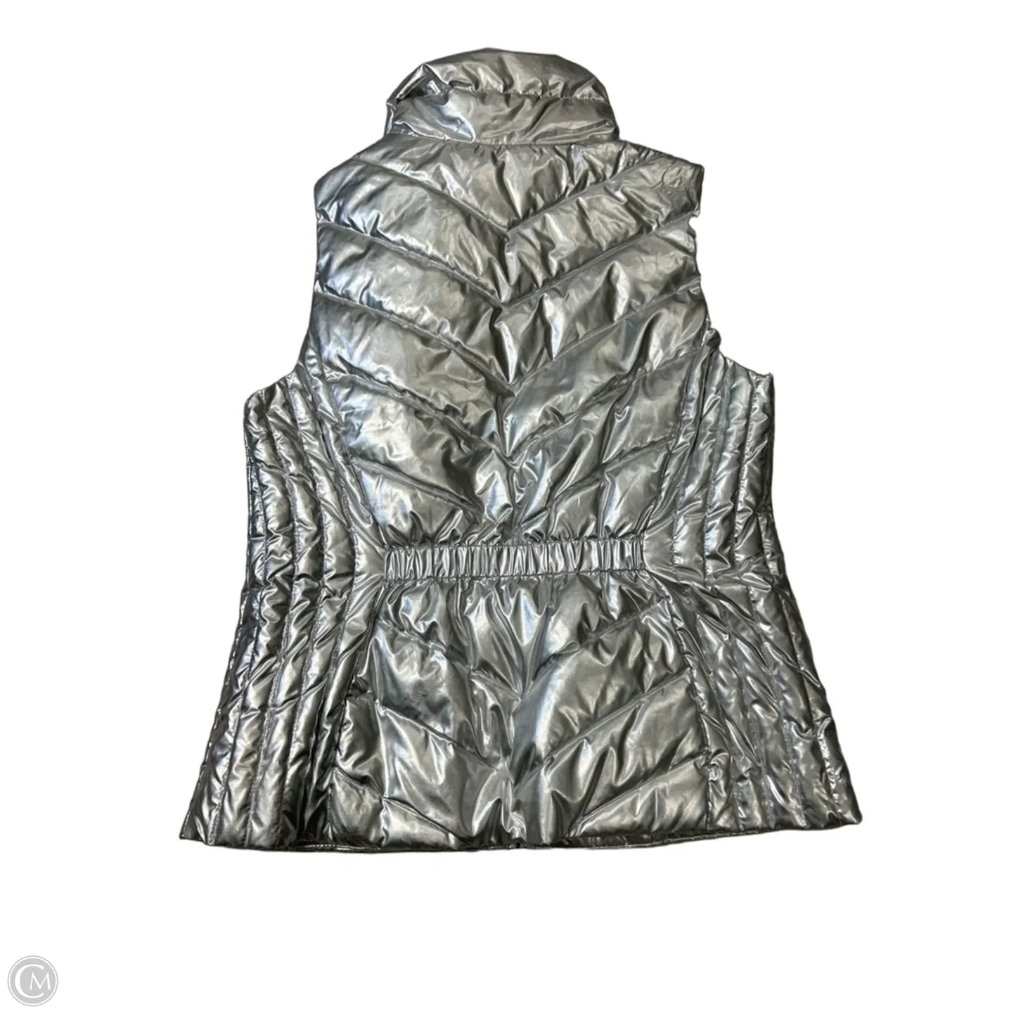 Vest Puffer & Quilted By Talbots In Silver, Size: L
