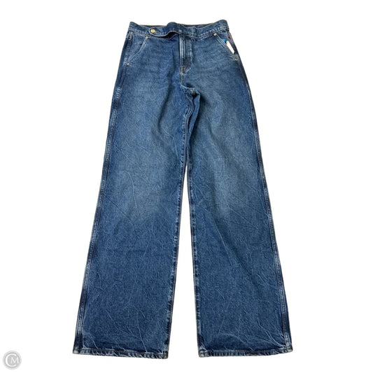Jeans Wide Leg By Express In Blue Denim, Size: 8