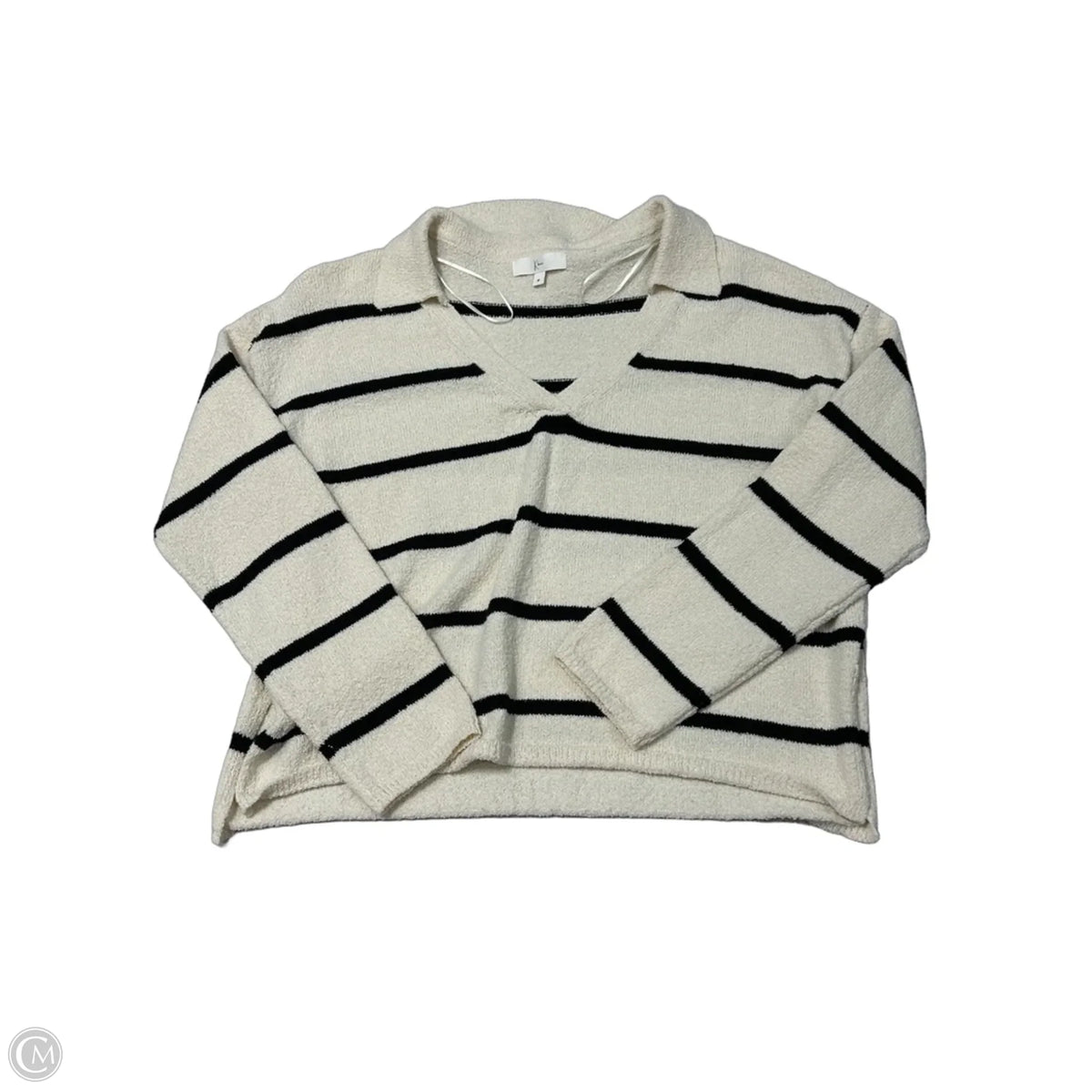 Long Sleeve Top in Striped Pattern, Size M