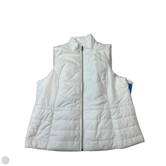 Vest Puffer & Quilted By Cj Banks In White, Size: 2x