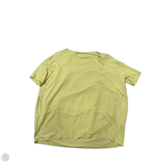 Athletic Top Short Sleeve By Lululemon In Yellow, Size: Xl