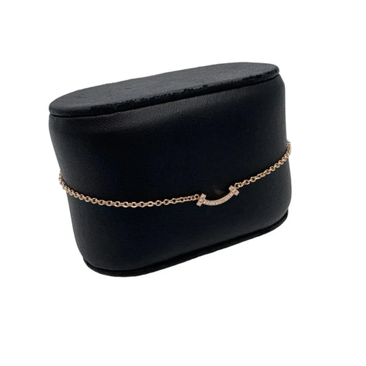Tiffany & Company T-Smile Mini 18K Diamond Luxury Bracelet, Size: Large (6.5")