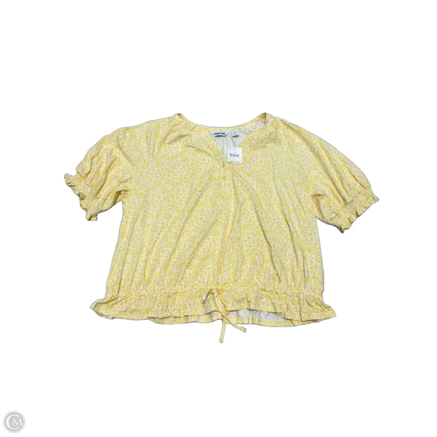 New! Top Short Sleeve By Lands End In Yellow, Size: 1x