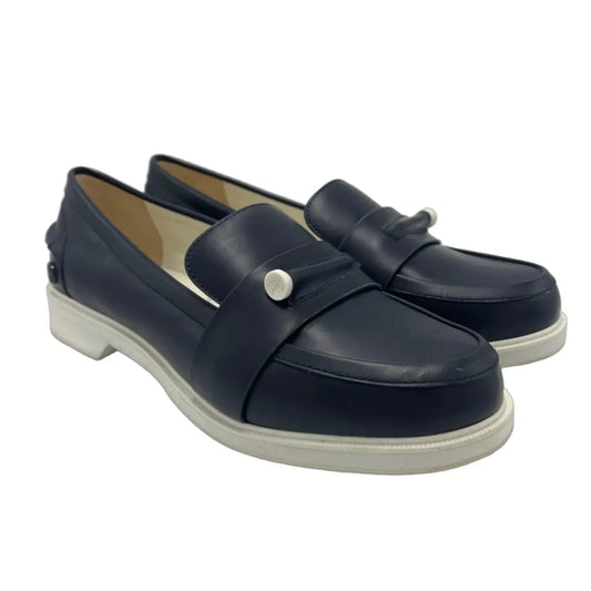 Tory Burch Pocket Tee Designer Shoes In Navy, Size: 7.5