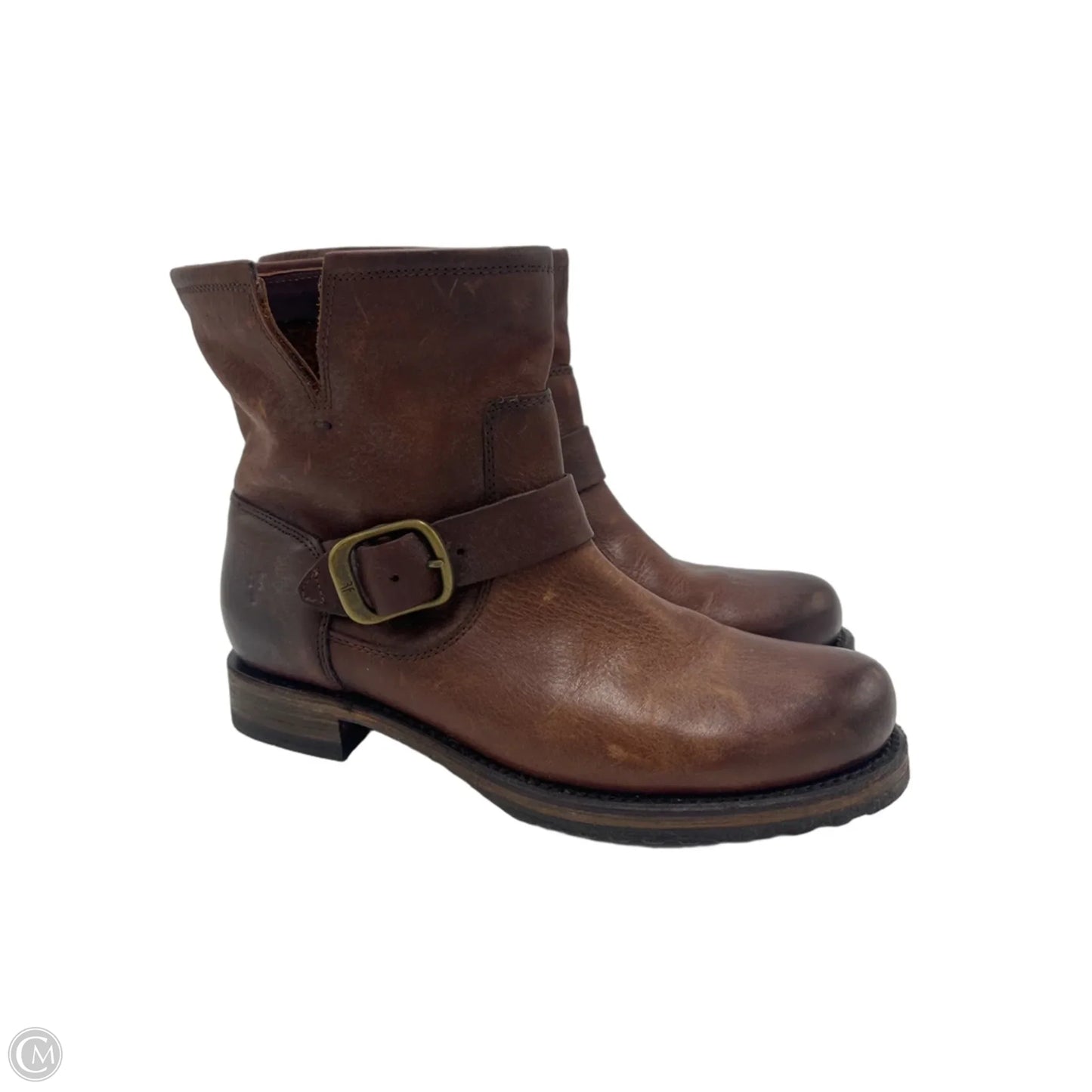 Frye Veronica Bootie Designer Boots In Brown, Size: 7.5