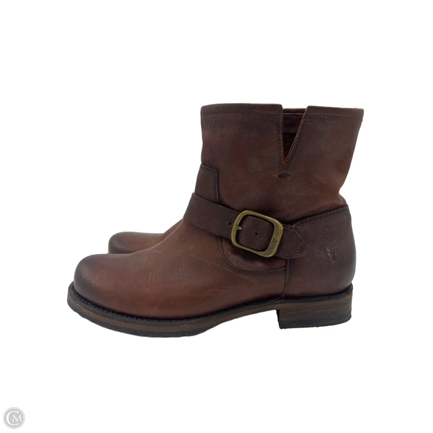 Frye Veronica Bootie Designer Boots In Brown, Size: 7.5