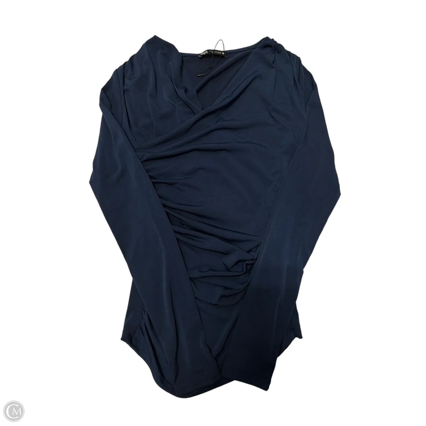 Top Long Sleeve By Zara In Navy, Size: M