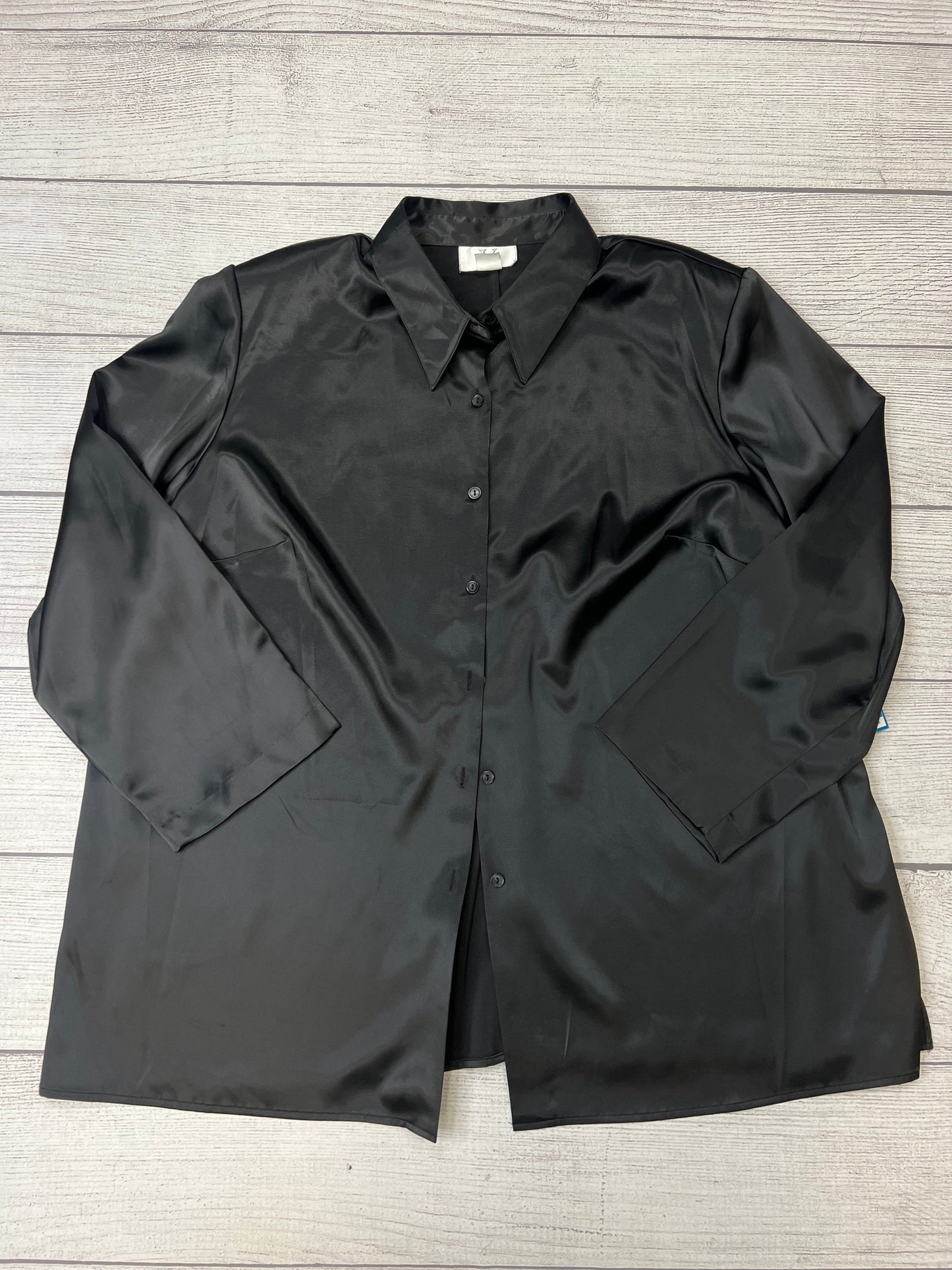 Black Blouse Long Sleeve VERSAILLES, Size 3x
