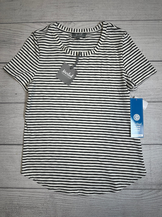 Top Short Sleeve By Marled In Striped Pattern, Size: M