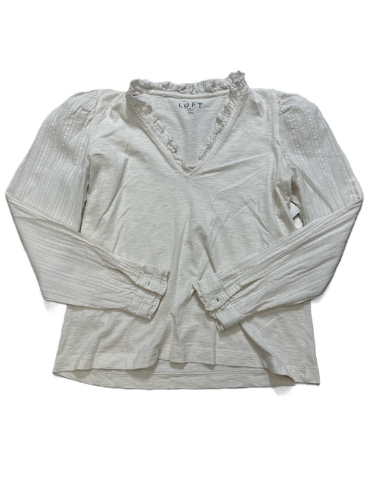 Top Long Sleeve By Loft In White, Size: Xs