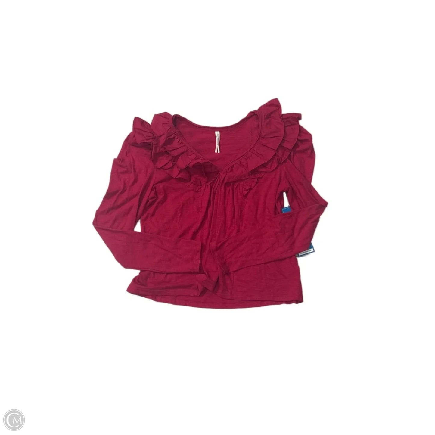 Top Long Sleeve Designer By Anthropologie In Red, Size: L