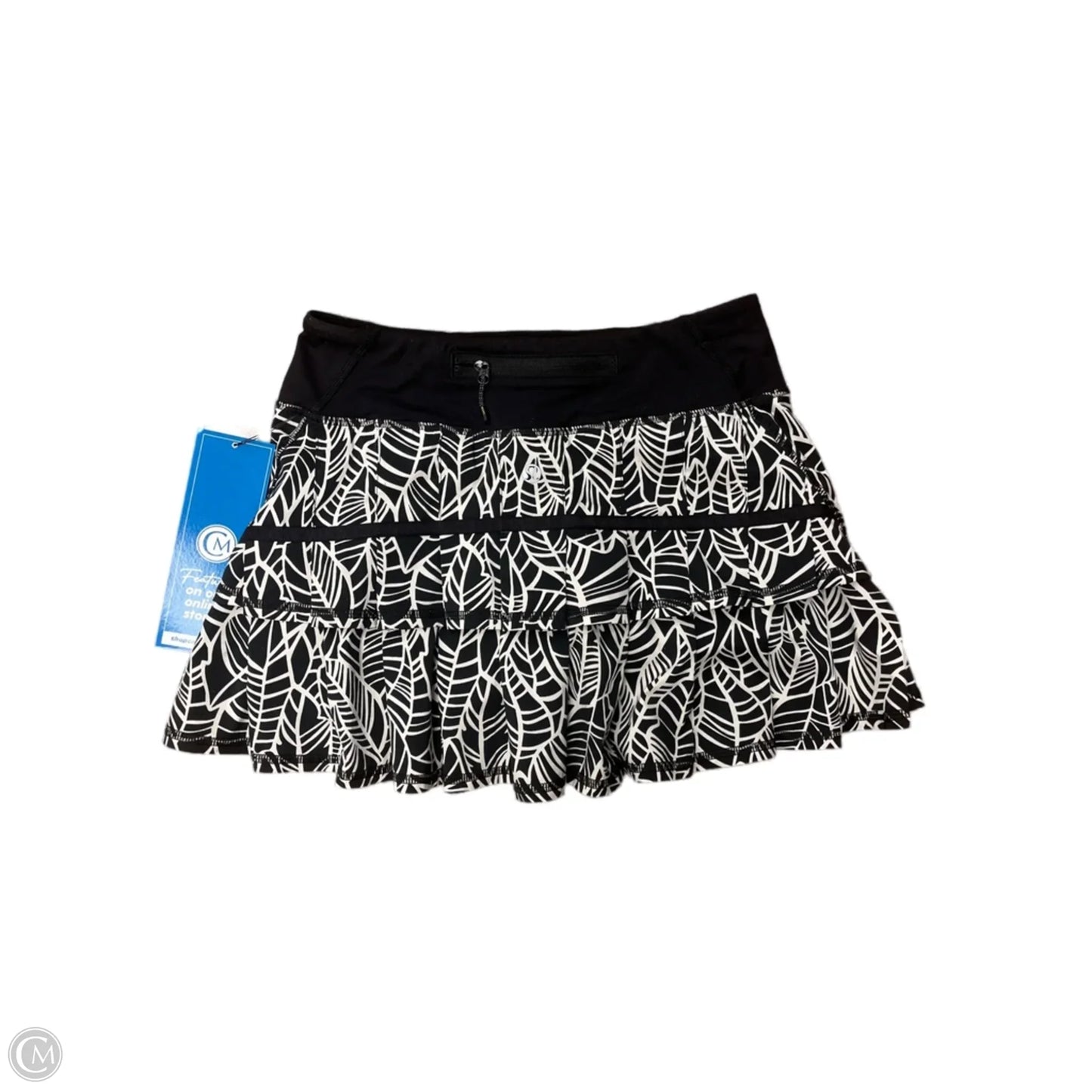 Athletic Skort By Lululemon In Black & White, Size: Xs