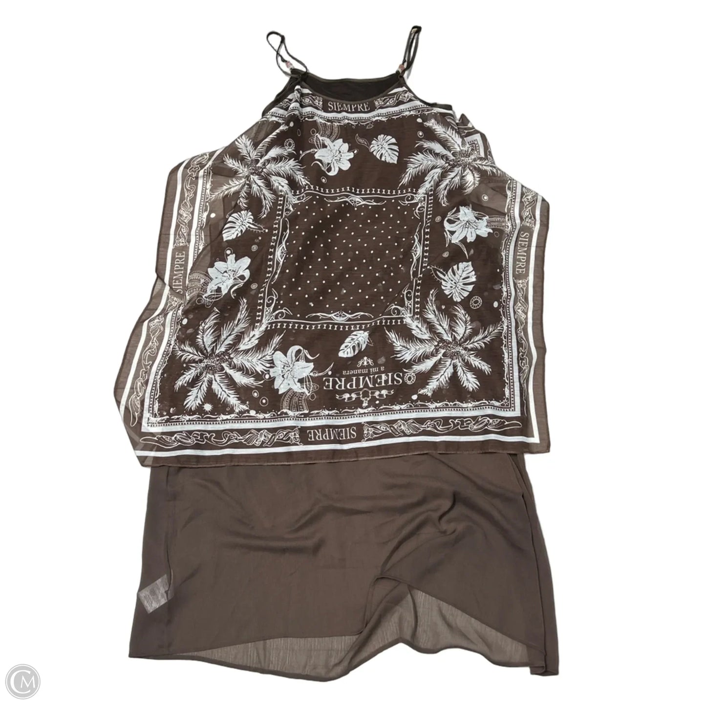 Dress Casual Maxi By Anthropologie In Brown & White, Size: 1x