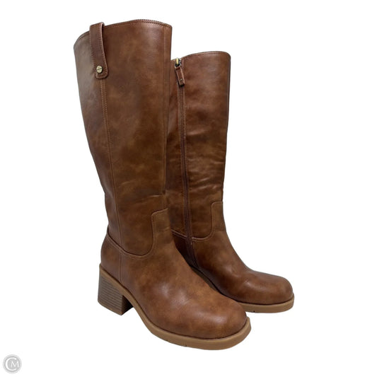Boots Knee Heels By Dr Scholls In Brown, Size: 9