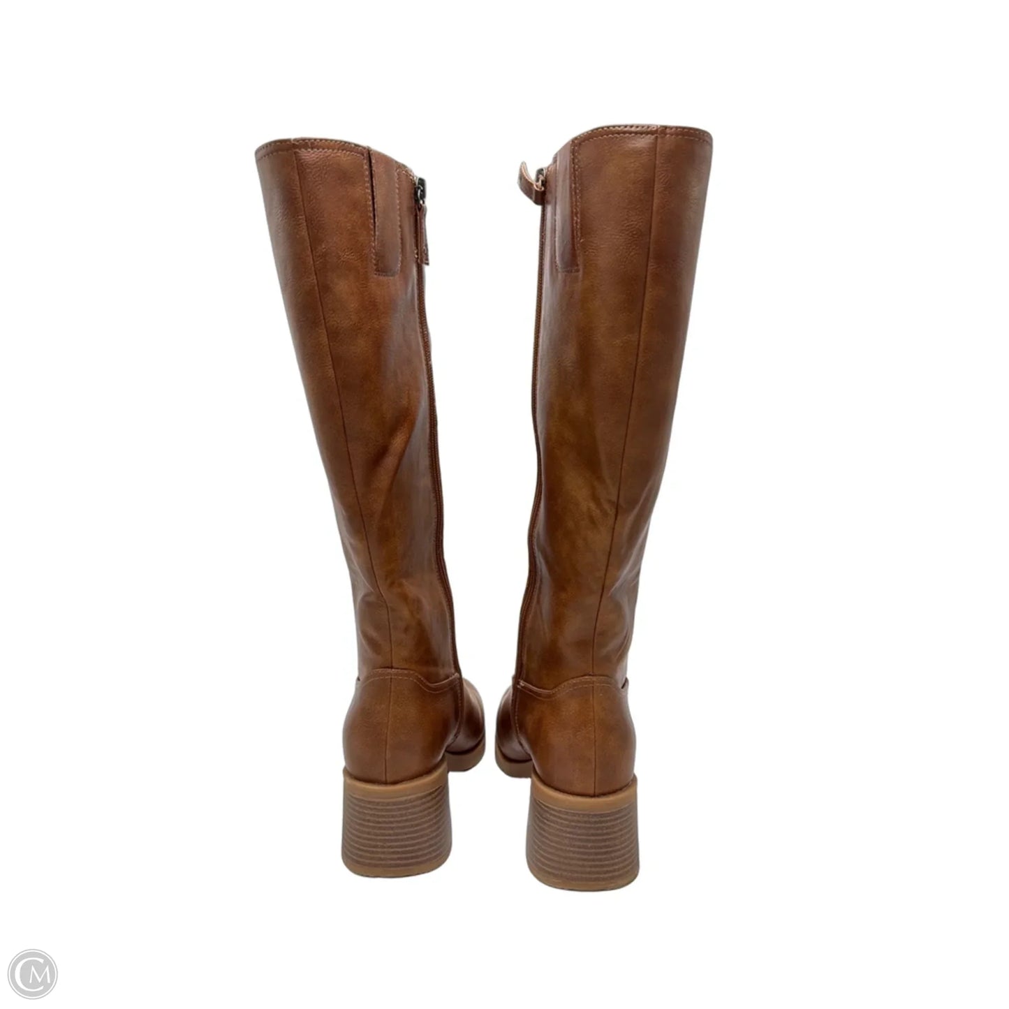 Boots Knee Heels By Dr Scholls In Brown, Size: 9