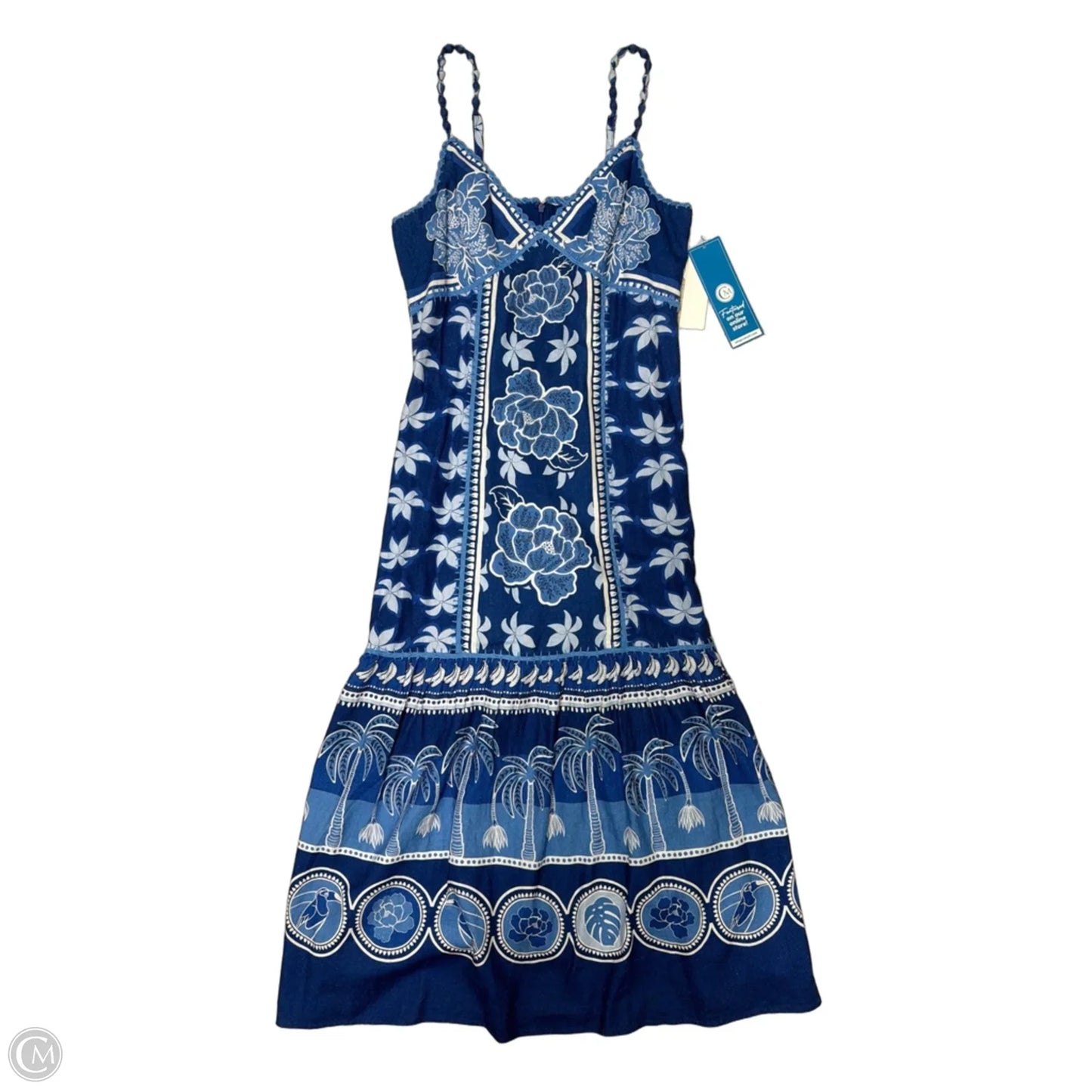 New! Dress Designer By Caroline Constas In Blue, Size: M