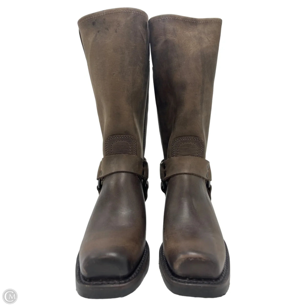 Frye Harness 12R Brown Designer Boots, Size 8