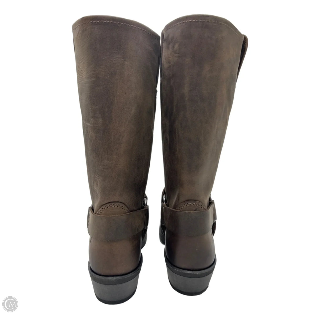 Frye Harness 12R Brown Designer Boots, Size 8