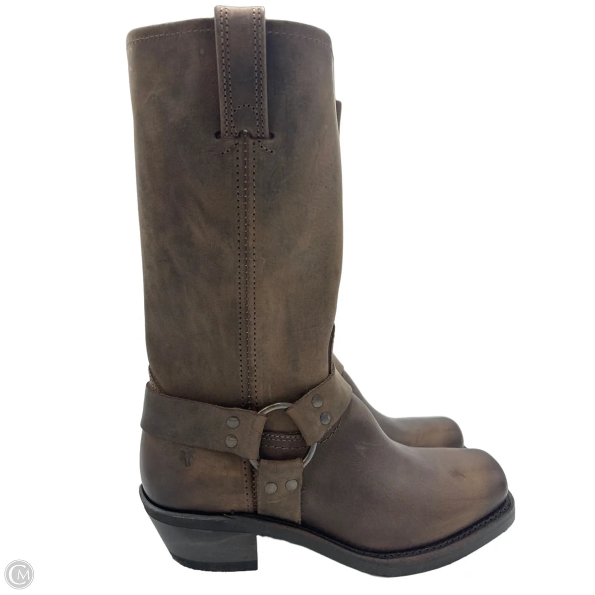 Frye Harness 12R Brown Designer Boots, Size 8
